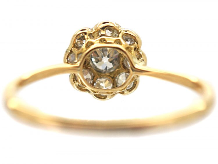 Edwardian 18ct Gold & Platinum, Diamond Daisy Cluster Ring