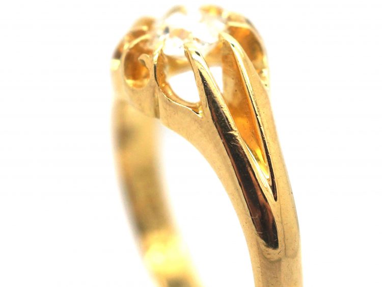 Edwardian 18ct Gold & Diamond Solitaire Ring