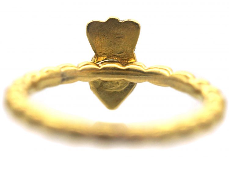 Georgian 18ct Gold Ring with Heart & Crown