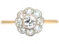 Edwardian 18ct Gold & Platinum, Diamond Daisy Cluster Ring