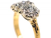 Victorian 18ct Gold & Diamond Triple Cluster Ring