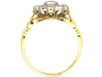 18ct Gold & Platinum, Diamond Daisy Cluster Ring
