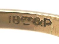 Art Deco 18ct Gold & Platinum, Diamond Solitaire Ring with Diamond Set Leaf Shoulders
