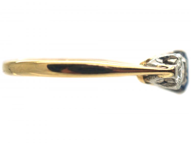 18ct Gold & Platinum, Sapphire & Diamond Three Stone Ring