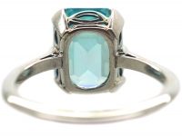Art Deco 18ct White Gold & Platinum Ring set with a Zircon