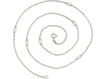 Edwardian Lover's Knot Platinum Chain