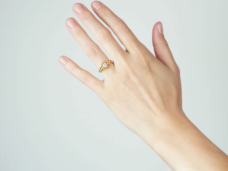 Edwardian 18ct Gold & Diamond Solitaire Ring
