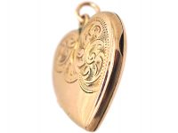 Edwardian 9ct Back & Front Heart Shaped Locket