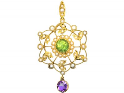 Edwardian 15ct Gold Suffragette Pendant