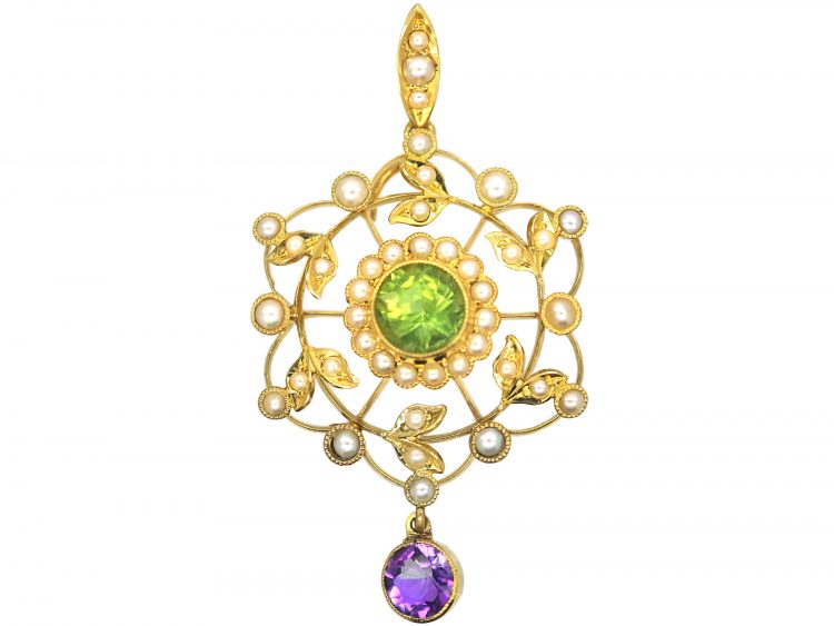 Edwardian 15ct Gold Suffragette Pendant