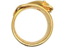 Victorian 18ct Gold Snake Ring with a Diamond in his Head