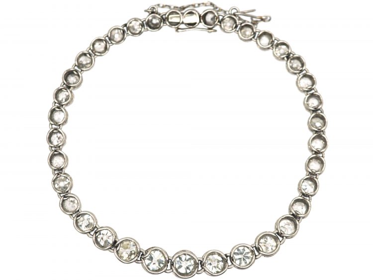 Edwardian Platinum & Diamond Rivière Bracelet