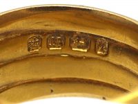 Victorian 18ct Gold Snake Ring with a Diamond in his Head