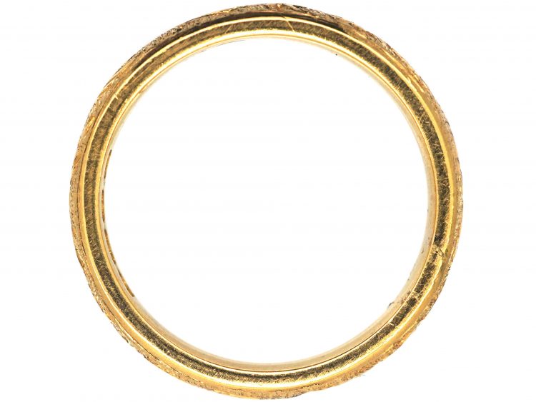 Edwardian 22ct Gold Wedding Band with Hearts & Star Motif