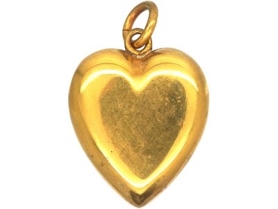 Edwardian 18ct Gold Heart Shaped Pendant