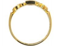 Edwardian 18ct Gold, Sapphire & Diamond Gypsy Scroll Design Ring