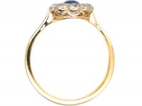 Edwardian 18ct Gold & Platinum, Sapphire & Diamond Cluster Ring