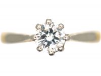 Art Deco 18ct Gold & Platinum, Diamond Solitaire Ring