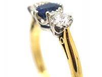 18ct Gold, Sapphire & Diamond Three Stone Ring
