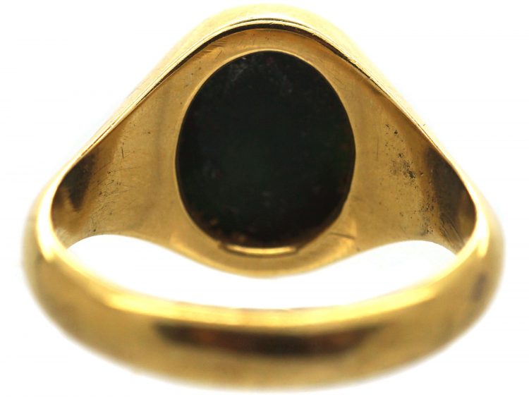 18ct Gold Signet Ring set with a Bloodstone