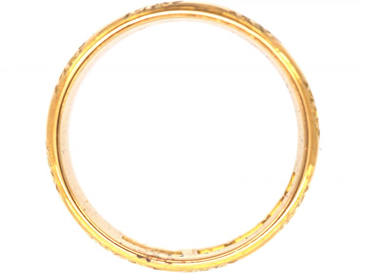 22ct Gold Ring with Decorated Slanting Bands