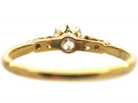 Art Deco 18ct Gold & Platinum, Diamond Solitaire Ring with Diamond Set Shoulders