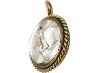 Art Deco 18ct Gold, Reverse Intaglio Rock Crystal Pendant of a Champion Tennis Player Susan Lenglan