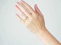 Edwardian 18ct Gold & Diamond Gypsy Scroll Design Ring