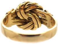 Edwardian 18ct Gold Knot Ring set with Three Diamonds