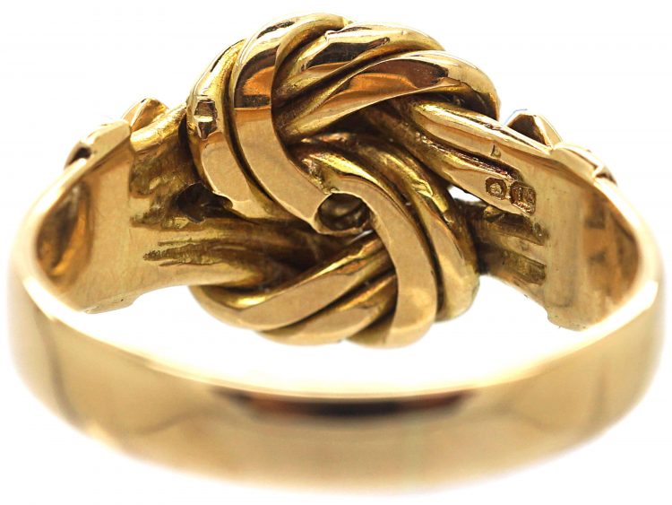 Edwardian 18ct Gold Knot Ring set with Three Diamonds