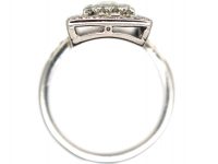 Retro Platinum & Diamond Rectangular Shaped Ring
