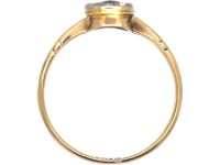 Edwardian 9ct Gold, Sapphire & Diamond Oval Cluster Ring