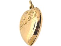 Edwardian 9ct Back & Front Heart Shaped Locket