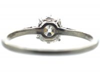 Art Deco Diamond Solitaire Ring with Diamond Set Shoulders