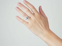 Edwardian 18ct Gold & Platinum, Sapphire & Diamond Cluster Ring