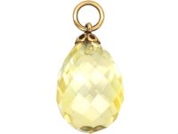 Edwardian Briolette Cut Citrine Pendant