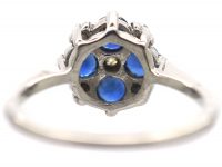 18ct White Gold, Sapphire & Diamond Cluster Ring