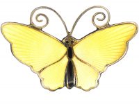 Silver & Yellow Enamel Butterfly Brooch by David Andersen