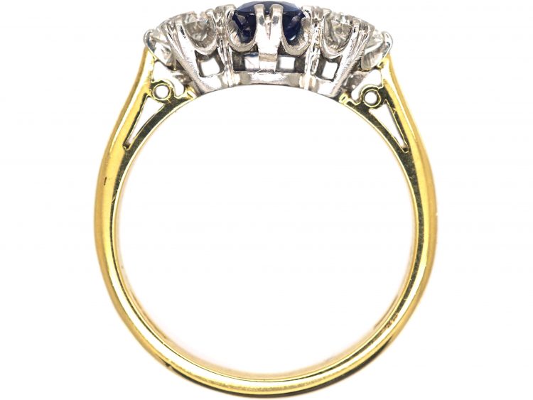 18ct Gold, Sapphire & Diamond Three Stone Ring