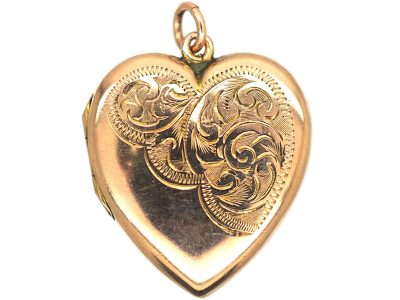 Edwardian 9ct Back & Front Heart Shaped Locket