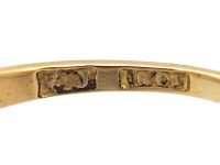 Victorian 18ct Gold & Five Stone Diamond Carved Half Hoop Ring