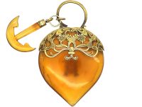 Regency 15ct Gold & Blonde Tortoiseshell Large Padlock with Associated Blonde Tortoiseshell Anchor