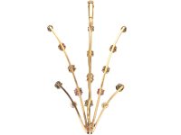 Edwardian 15ct Gold Harlequin Comet Brooch set with Different Gemstones