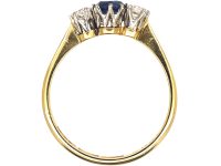 Art Deco 18ct Gold & Platinum, Sapphire & Diamond Three Stone Ring
