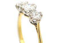 Art Deco 18ct Gold & Platinum, Three Stone Diamond Ring