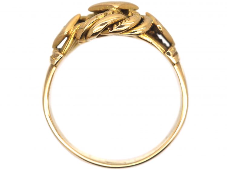 Edwardian 18ct Gold Knot Ring set with Three Diamonds