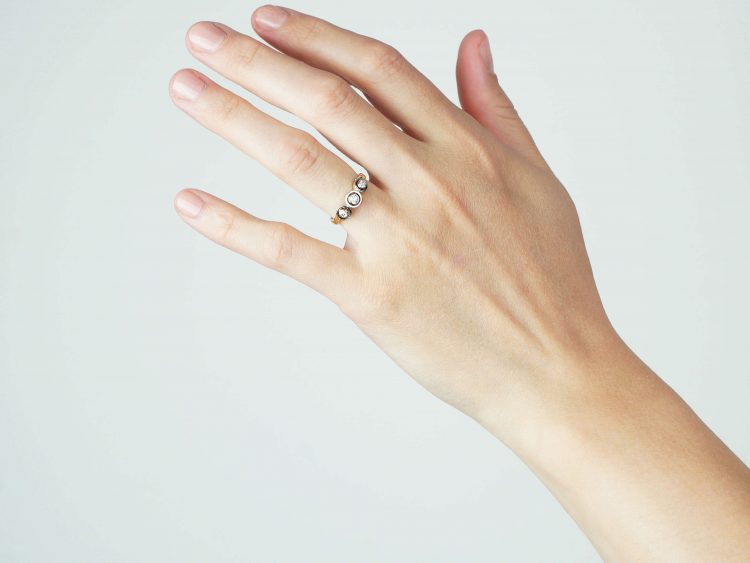 Art Deco 18ct Gold & Platinum, Three Stone Diamond Ring