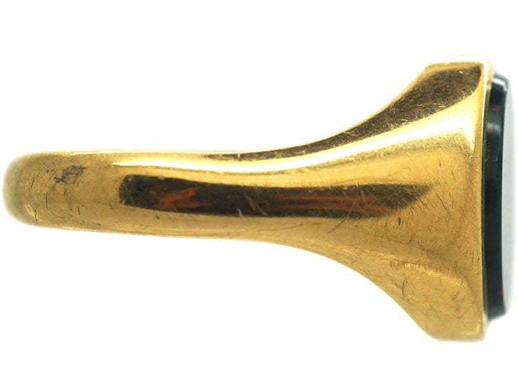 18ct Gold Signet Ring set with a Bloodstone