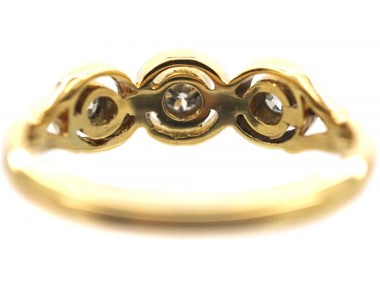 Art Deco 18ct Gold & Platinum, Three Stone Diamond Ring