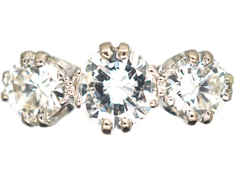 Art Deco 18ct Gold & Platinum, Three Stone Diamond Ring